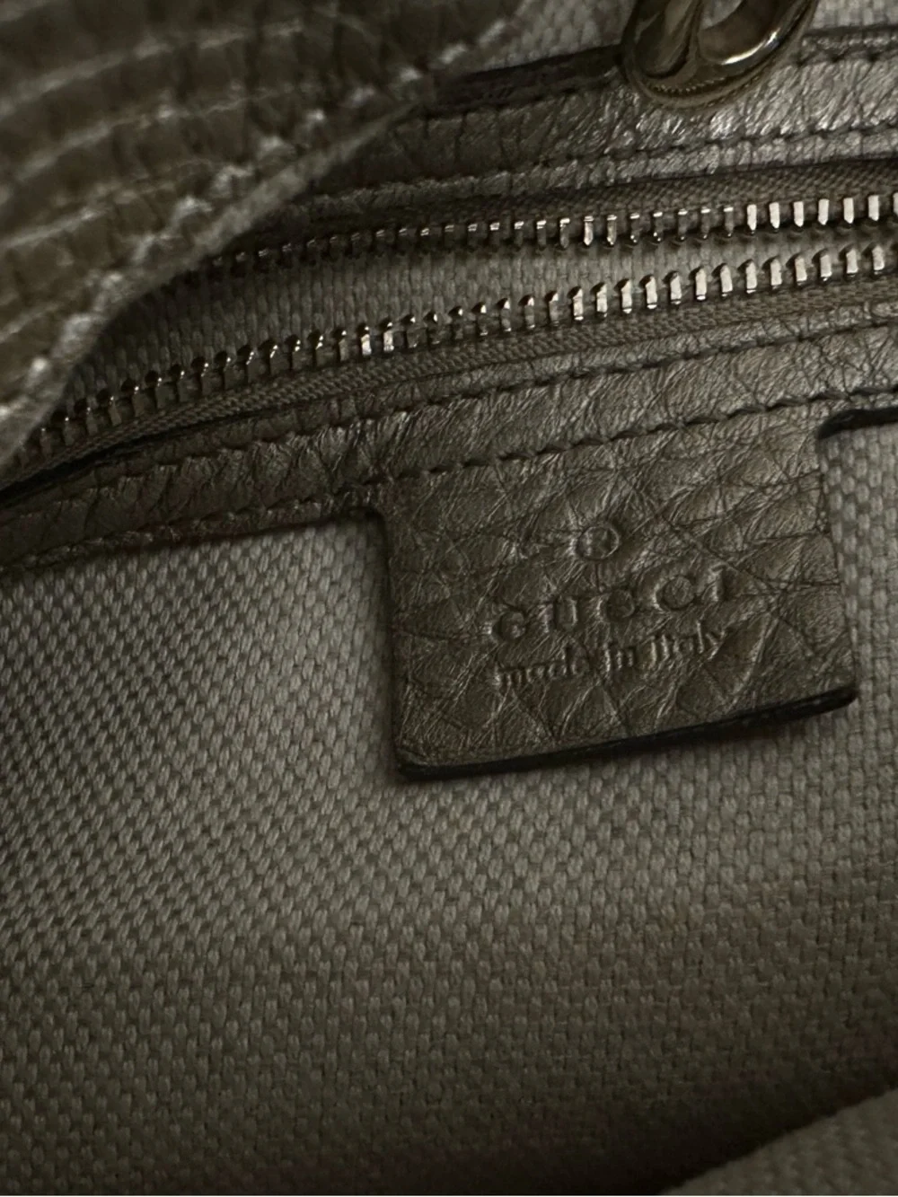 Gucci Metallic Taupe Soho Leather Shoulder Bag - Picture 5 of 8